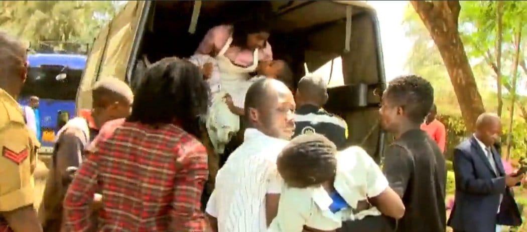 Pupils rushed to the hospital after police lob teargas in school